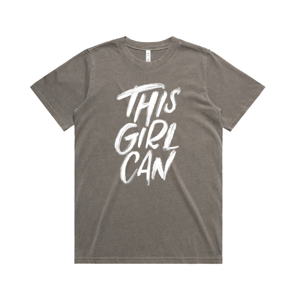 This Girl Can Faded Grey Tee